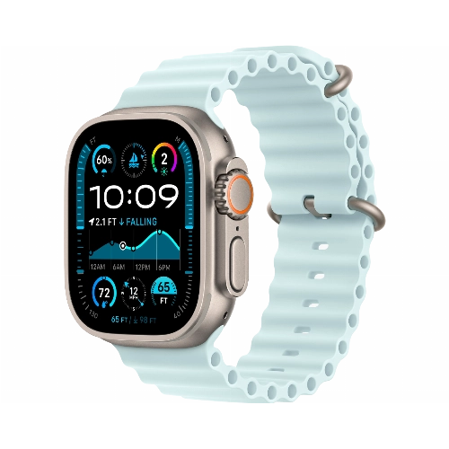 Смарт-часы Apple Watch Ultra 2 49 мм Natural Titanium Case with Ice Blue Ocean-Band Small/Medium/Large