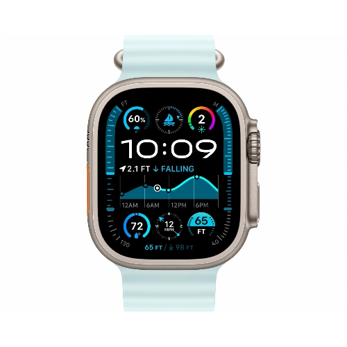 Смарт-часы Apple Watch Ultra 2 49 мм Natural Titanium Case with Ice Blue Ocean-Band Small/Medium/Large