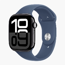 Умные часы Apple Watch Series 10 42 мм, S/M 130-200 мм, Jet Black Aluminium Case GPS, Denim