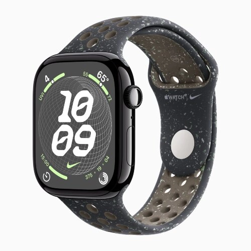 Умные часы Apple Watch Series 10 42 мм, S/M 130-200 мм, Jet Black Aluminium Case GPS, Midnight Sky Nike Sport Band