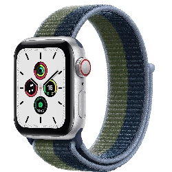 Умные часы Apple Watch Nike SE GPS 44 мм Aluminium Case, серебристый/зеленый