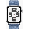 Умные часы Apple Watch SE GPS + Cellular 44 мм Aluminium Case, Sport Loop, серебристый/синий