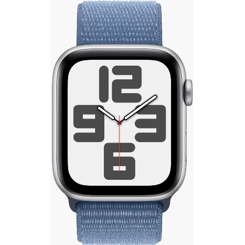 Умные часы Apple Watch SE GPS + Cellular 44 мм Aluminium Case, Sport Loop, серебристый/синий