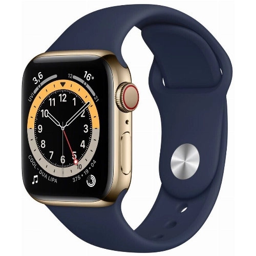 Умные часы Apple Watch Series 6 44 мм GPS + Cellular, золотистый/тёмно-синий