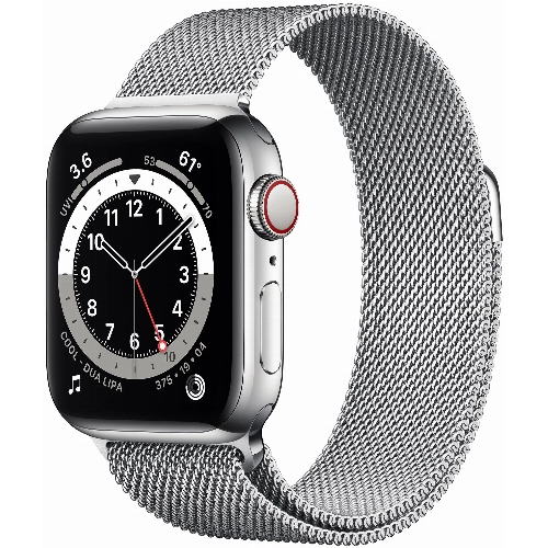 Умные часы Apple Watch Series 6 44 мм GPS + Cellular, серебристый/серебристый Milanese Loop