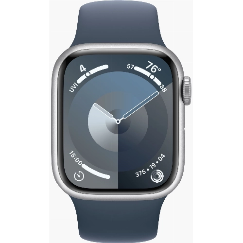 Умные часы Apple Watch Series 9 41 мм Aluminium Case, Silver/Storm Blue Sport Band
