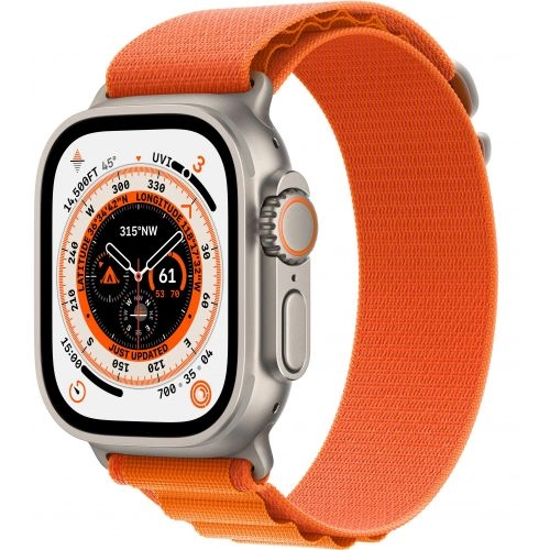 Apple Watch Ultra GPS + Cellular, 49 мм, корпус из титана, ремешок Alpine оранжевого цвета, размер S, M, L