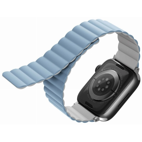 Ремешок Uniq Revix reversible Magnetic для Apple Watch 41, 40, 38 мм, белый/голубой